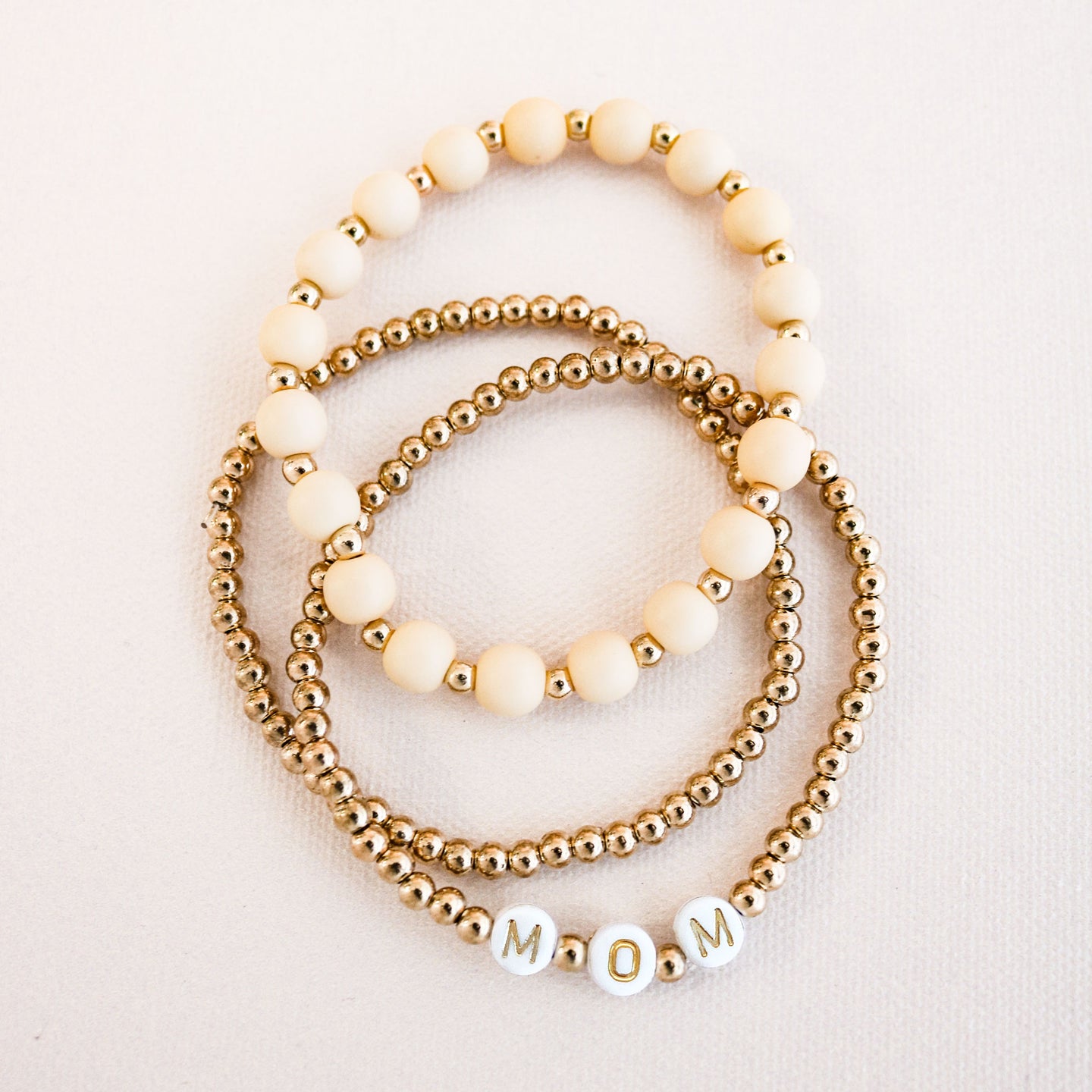 MOM Beaded Bracelet Set